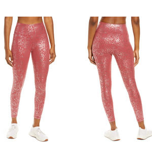NWT Sweaty Betty 7/8 Leggings Red Terrazzo Foil Print Size XL